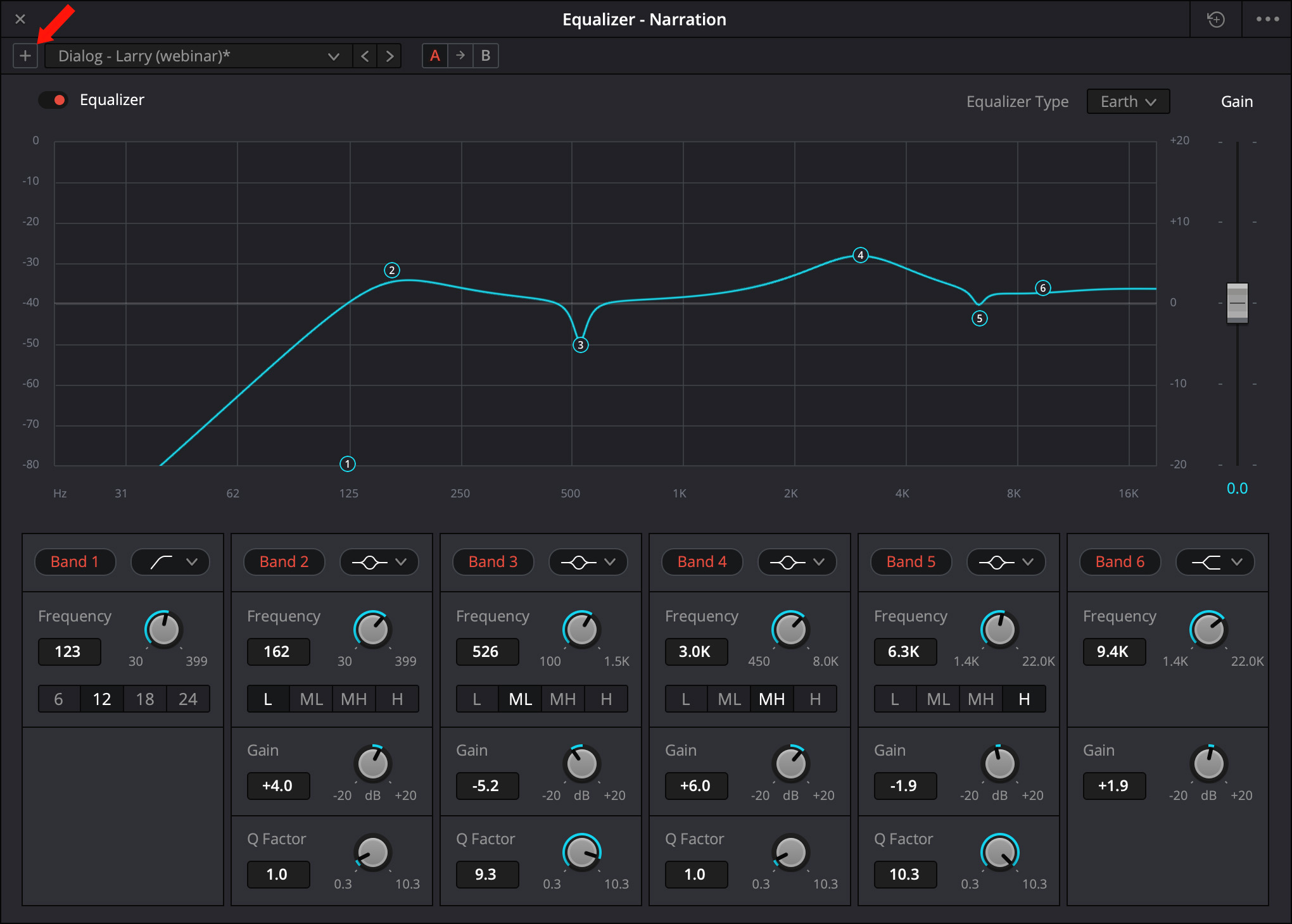 EQ Analyzer in DaVinci Resolve